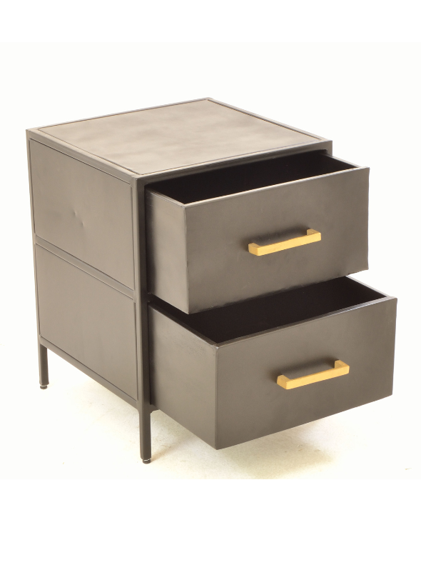 Black Metal Bedside Table