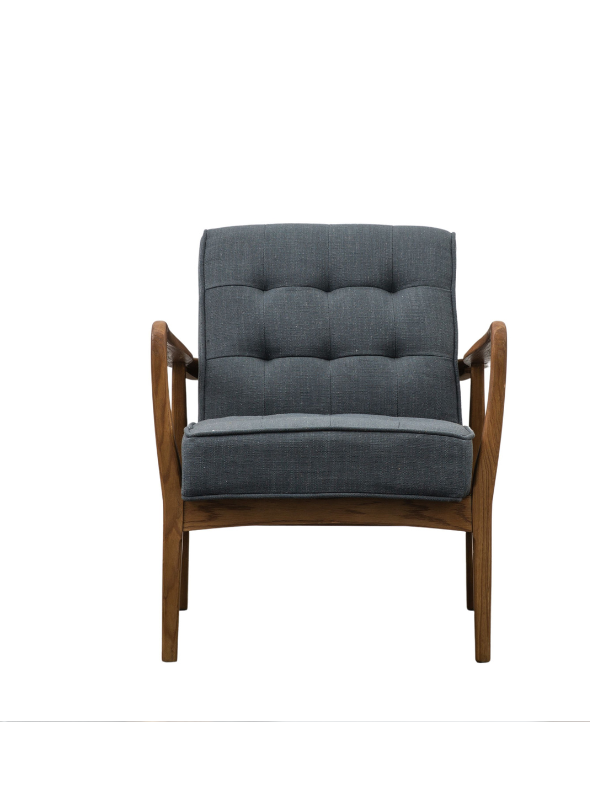 Amber Grey Linen Armchair