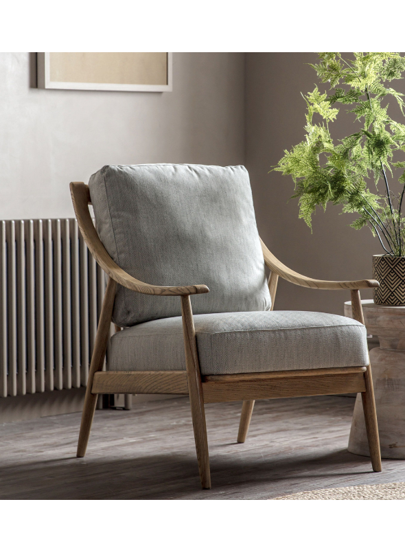 Grey online linen chair