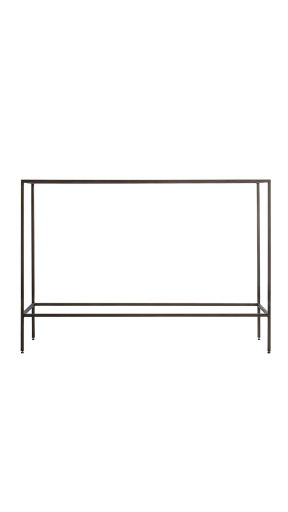 Slim black deals metal console table
