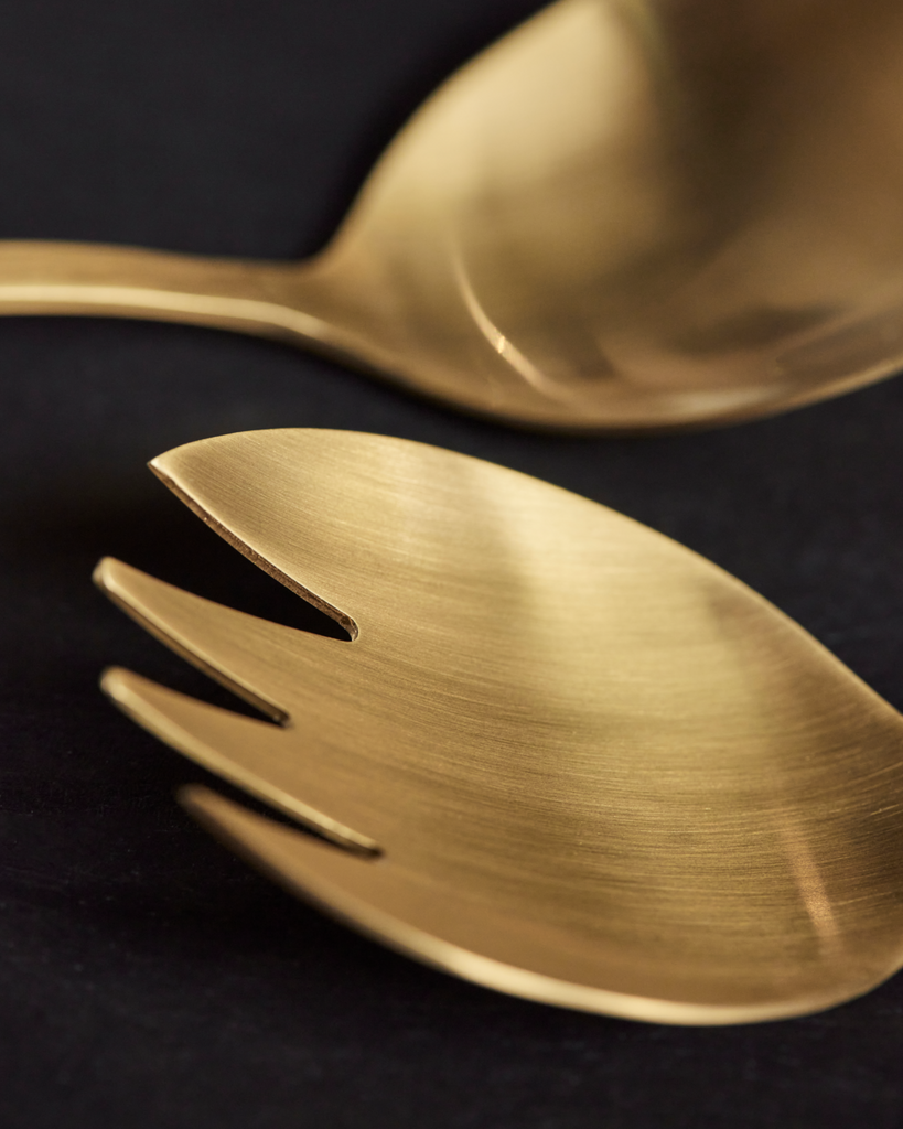 Golden Salad Servers