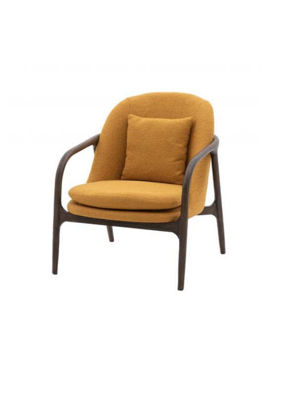 Curved Ochre Armchair