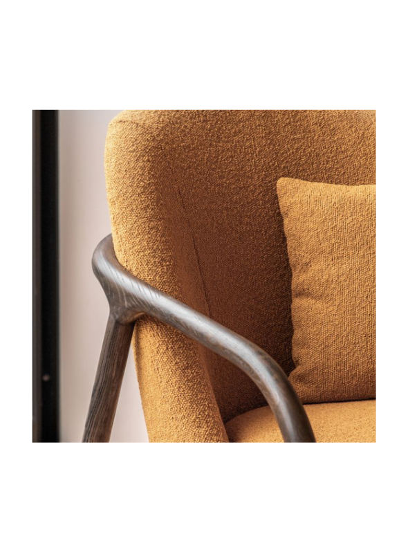 Curved Ochre Armchair