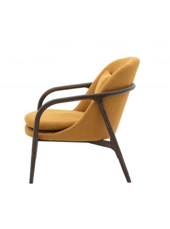 Curved Ochre Armchair