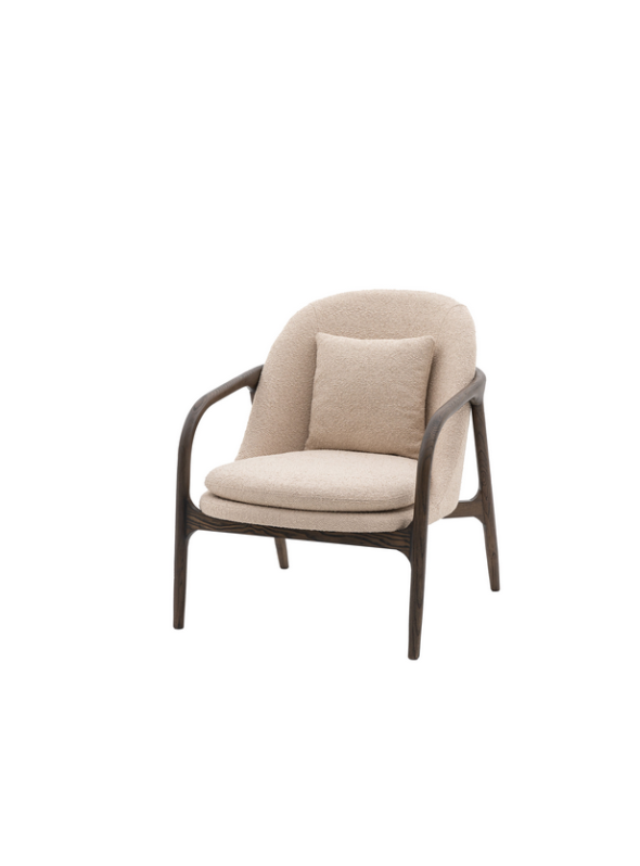 Curved Cream Armchair