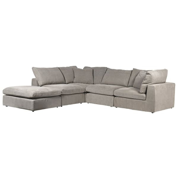 Grey modular sofa on a white background