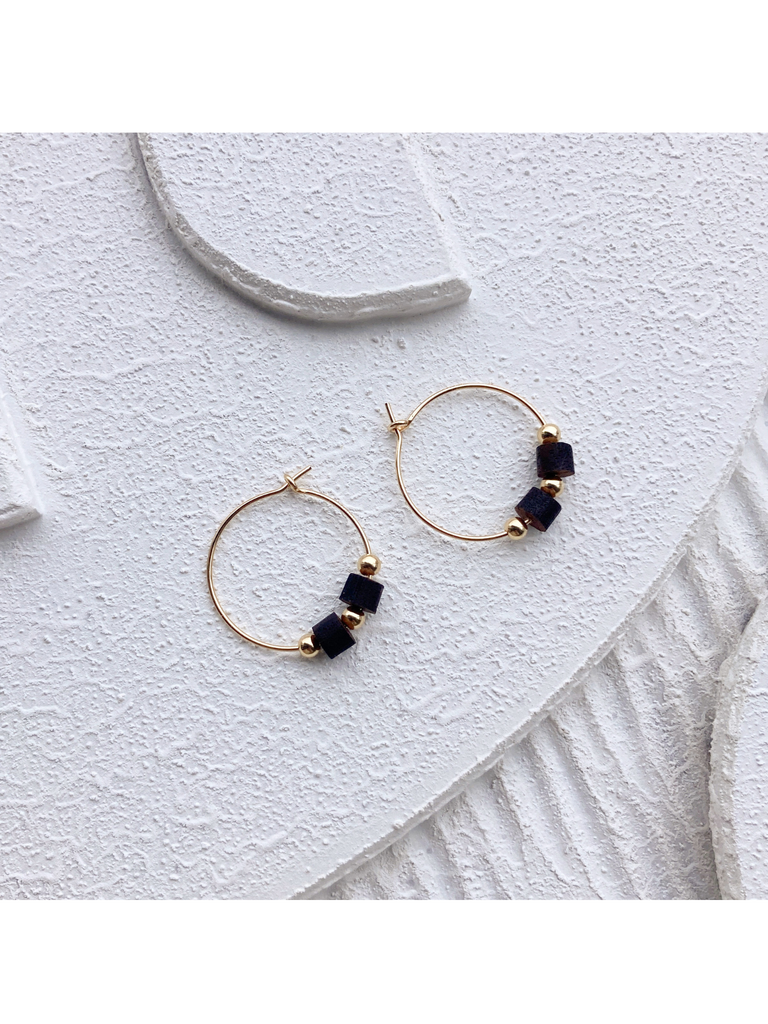 18k Gold Plated Beaded Hoops