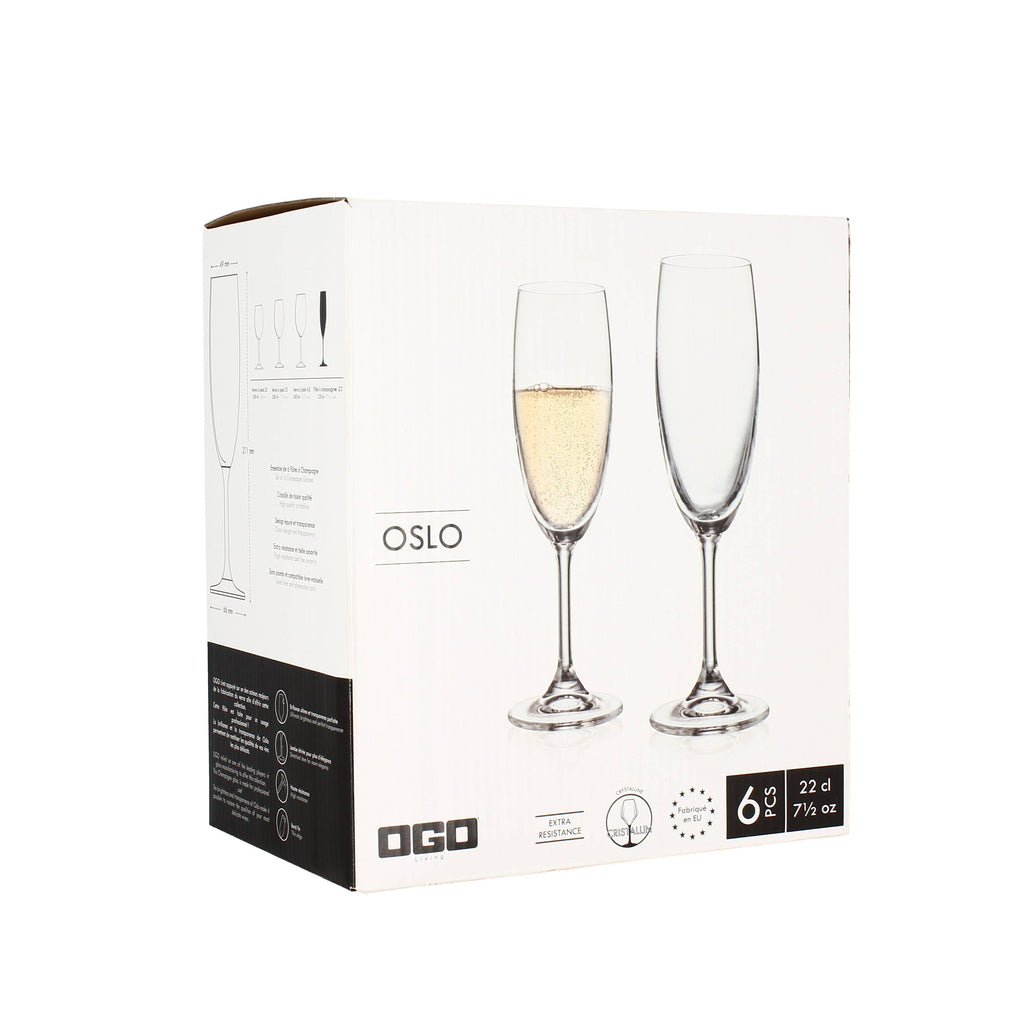 Oslo Crystal Flutes (Set of 6)