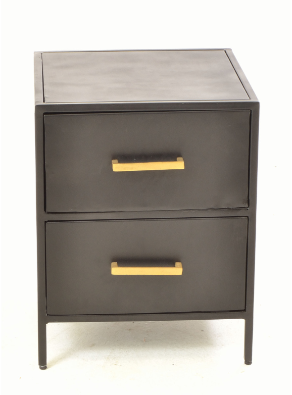 Black Metal Bedside Table