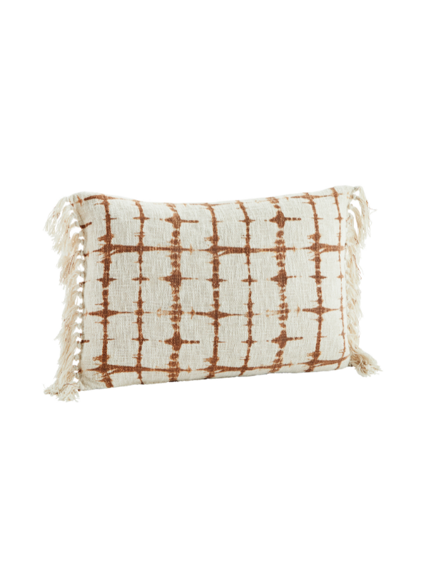 Printed Cushion Cover - Rust and White