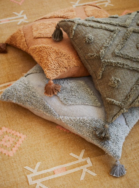 Cushion Cover with Tufting - Tan