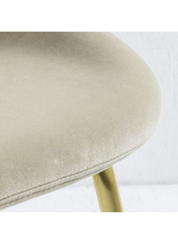Oatmeal Velvet Dining Chair