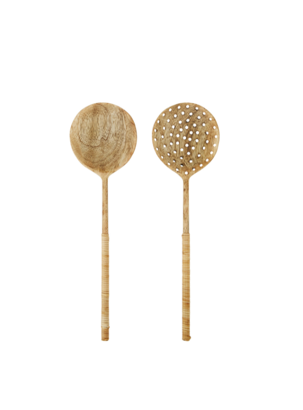 Wooden Salad Set With Bamboo