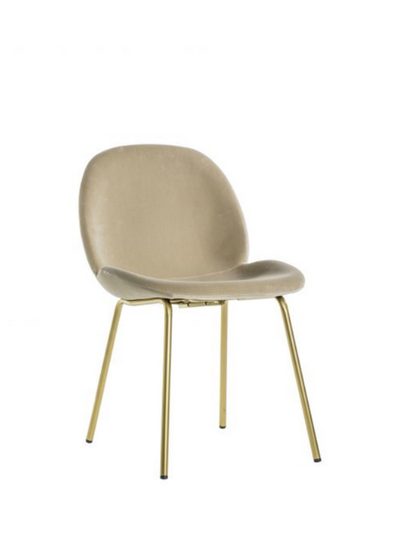 Oatmeal Velvet Dining Chair