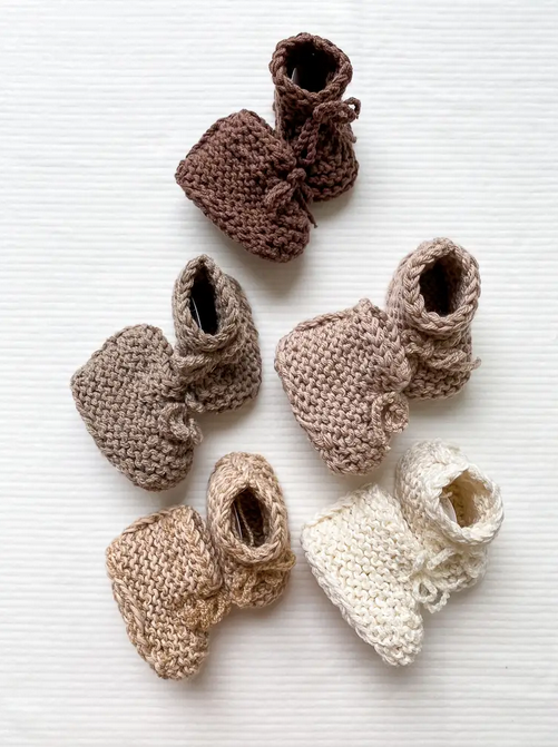 Cotton Knitted Baby Booties