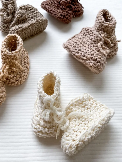 Cotton Knitted Baby Booties