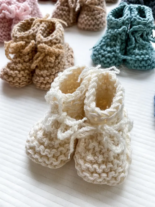Cotton Knitted Baby Booties