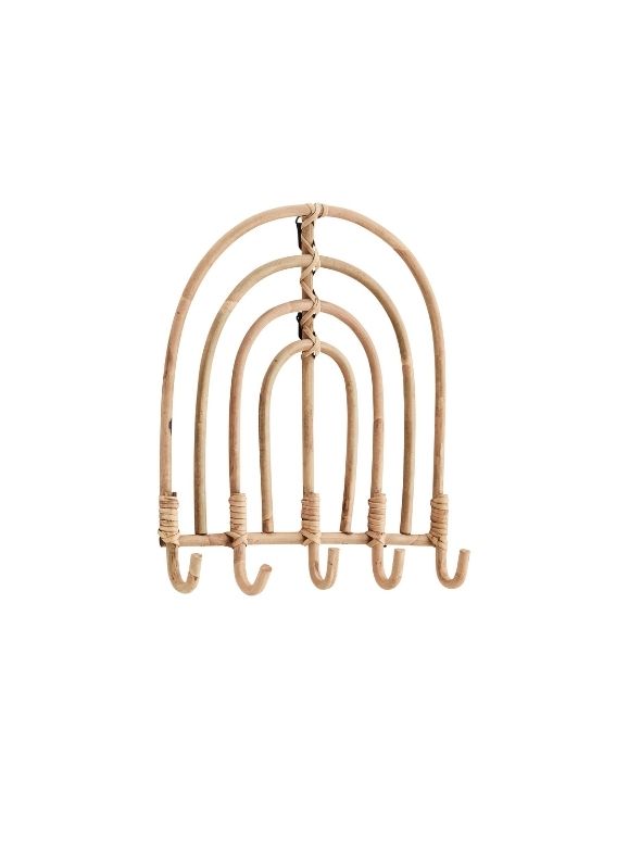 Arched Rattan Coat Rack