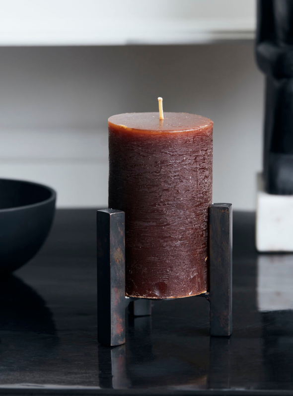Set of Pillar Candles, Cognac