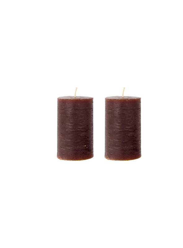 Set of Pillar Candles, Cognac