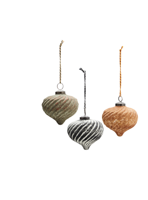 Hanging Striped Glass Ornament