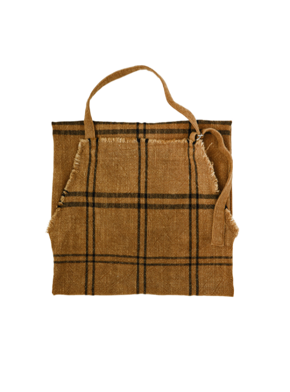 Checked Apron With Fringes
