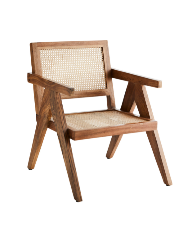 Rattan & Teak Lounge Chair