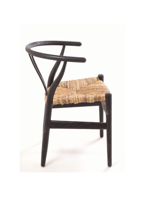 Shoreditch Dining Chair with Rush Seat - Black