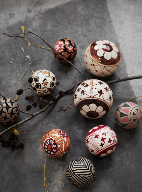 Coloured Hand Painted Paper Mache Ball