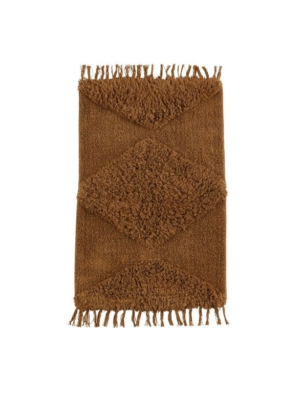 Tufted Cotton Bath Mat in Tan