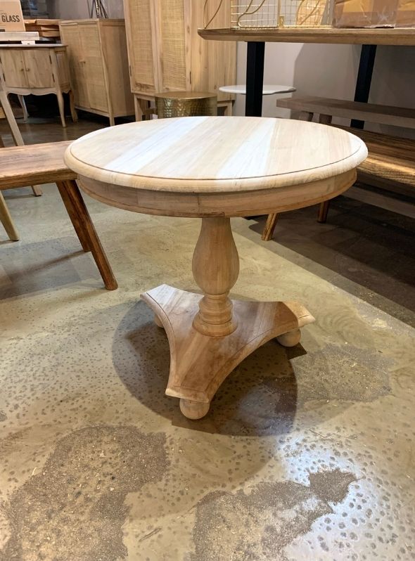 Low Round Wine Table with Bun Feet
