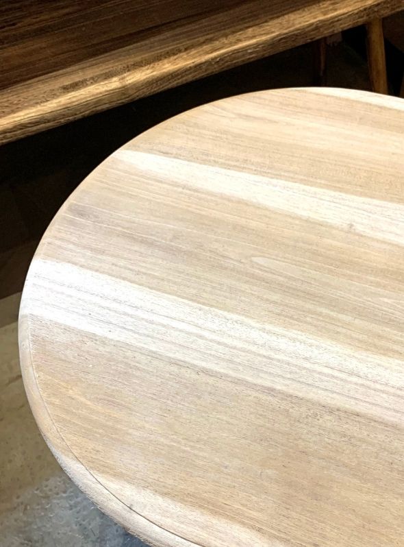Low Round Wine Table with Bun Feet
