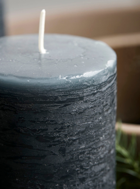 Set of Pillar Candles, Dark Grey