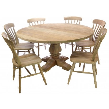 Pale Mahogany Round Dining Table Large